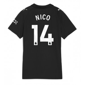 Manchester City Nico Gonzalez #14 Jalkapallovaatteet Naisten Vieraspaita 2025-26 Lyhythihainen